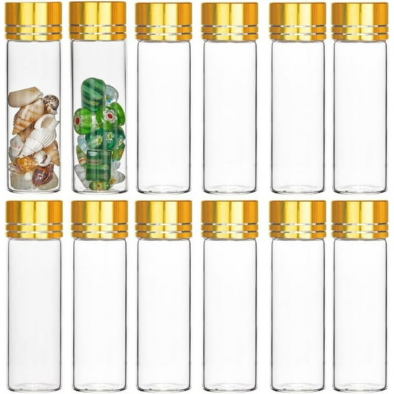 30Pcs Tiny Jars with Aluminum Screw capss 15ml Mini Glass Bottles Tiny Glass Bead Bottles Glass Storage Jars Clear Glass Vials Small Clear mini jars for Wedding Party Favors Decor DIY Crafts DIY