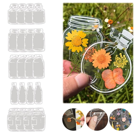 30Pcs Transparent Dried Flower Bookmarks for DIY, Real Pressed Flowers, Unique Homemade Bookmarks for Kids, Students, and Book Lovers
