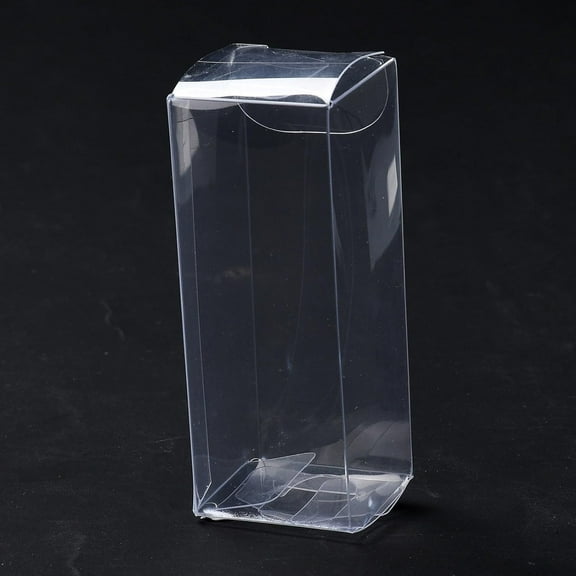 30Pcs Transparent Rectangle PVC Folding Boxes 30x30x81mm Waterproof Gift Packaging for Party Favors Clear