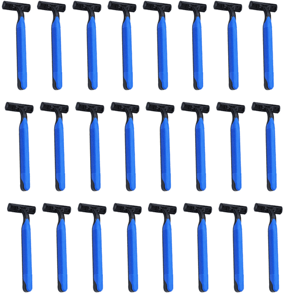 "30Pcs Twin Blade Razors for Men, Stainless Steel Men Razors, Multipurpose Portable Shave Razor, Manual Men's Disposable Razors for Bathing Hotel Travel"