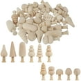 thumbnail image 1 of 30Pcs Unfinished Wooden Trees DIY Unfinished Wood Mushroom Smooth Wood Blank Painting Tree Toy Aesthetic Christmas Tree Decoration 10 Styles Wooden Blank Craft Supplies Set for DIY Crafts, 1 of 10