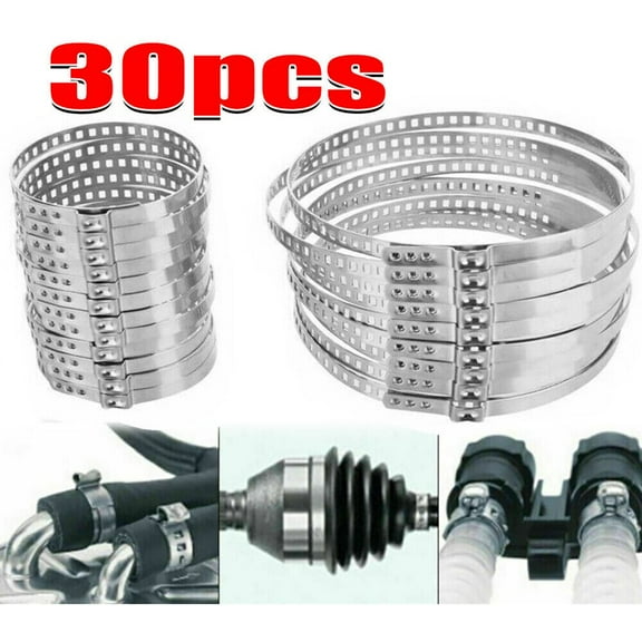 30Pcs Universal Cv Boot Clips Kit Stainless Steel Cv Joint Crimp Clamps For Repairing And Securing Cv Boots 20Mm-120Mm Adjusted
