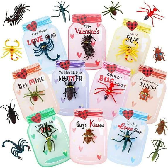 30Pcs Valentines Day Cards for Kids School Classroom Valentine Gifts Bulk for Kids Boys Girls Gift Exchange Mason Jar Valentines Day Cards for Valentines Day Party Favors Treats (Candy Not Included)