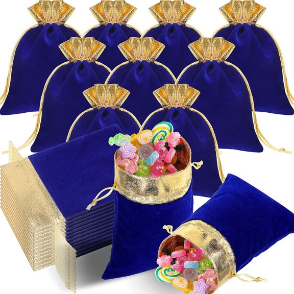 30Pcs Velvet Drawstrings Gift Bags Jewelry Pouches Drawstring Candy Bags Velvet Party Favors Present Bag for Wedding Candy Birthday, 6x5Inch