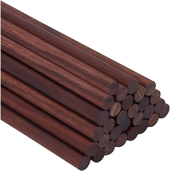 30Pcs Walnut Wooden Dowel Rods 6 Inch Long Walnut Wood Round Rods 6mm Brown Wooden Dowel Sticks for Crafts Unfinished Wood Round Sticks