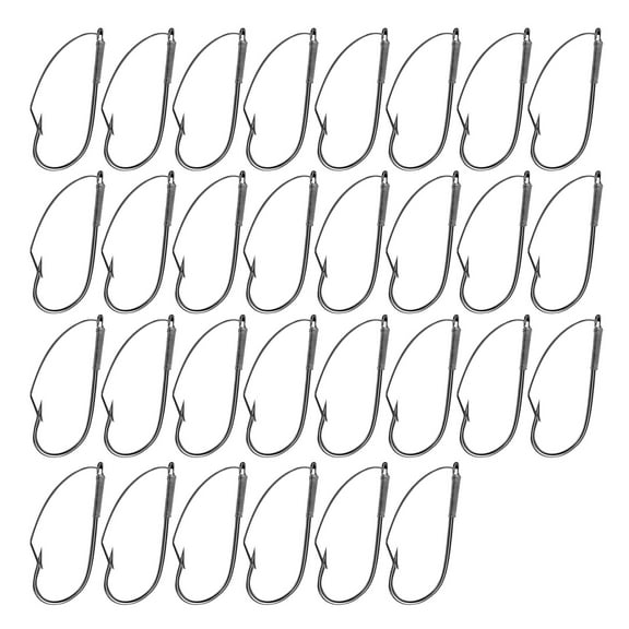 30Pcs Weedless Fishings Hook Wackys Rigs Hook Replacement AntiHanging Bottom Mouthguard Fishes Hook for Soft Baits
