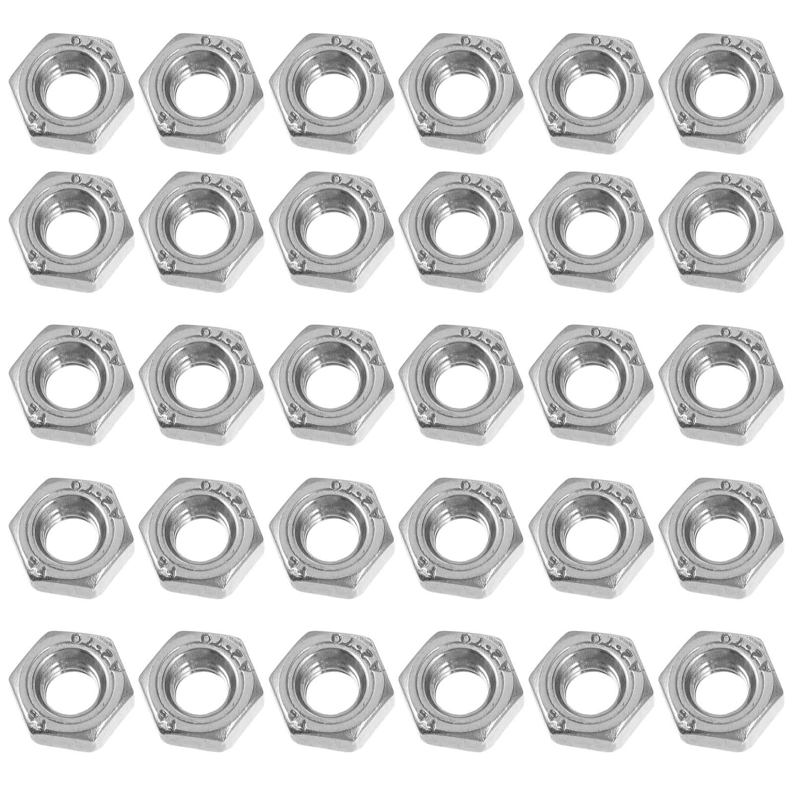 30Pcs Weld Nuts Hex Nuts Stainless Steel Nuts M 6 Nuts Practical
