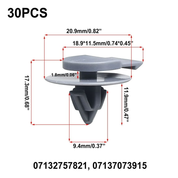 30Pcs Wheel Arch Trim Clips for BMW Vehicles R50 R52 R55 R56