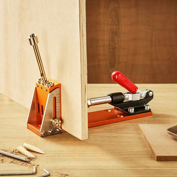 30Pcs Wood Joinery Pocket Hole Jig Kit  Adjustable with Step Drills, Wrenches & Square Drive Bits for Carpentry Projects