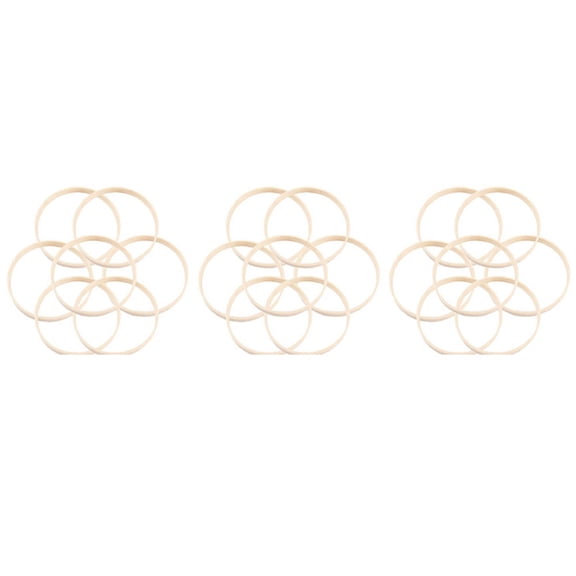 30Pcs Wooden Bamboo Rings Hoops Round Hoops Macrame Rings for Dream Catcher DIY Craft 27cm
