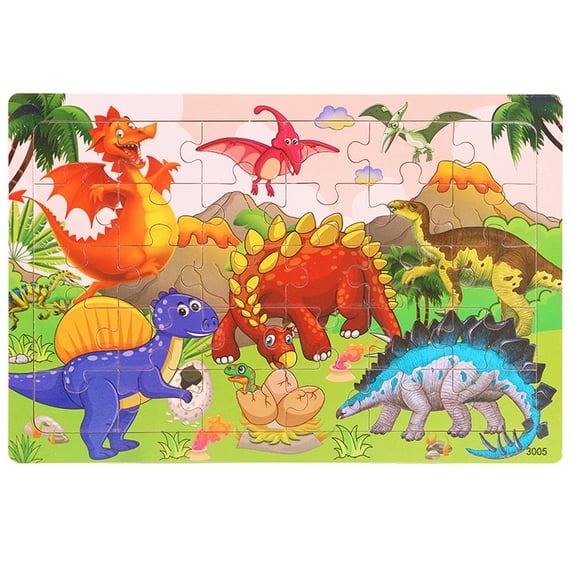 30Pcs Wooden Jigsaw Puzzles, Cartoon Animal Shapes Educational Learning Board Game for Preschoolers and Early Educational Activity