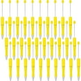 thumbnail image 1 of 30Pcs Yellow Beadable Pens Plastic Bead Pen Black Ink Ballpoint Pens Diy Pens Cute Cool Pens for Teacher Bridal Graduation Gift Office Supplies, 1 of 14