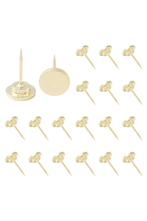 30Pcs Zinc Alloy Drawing Pins Flat Round Golden 17.5x10.5mm DIY