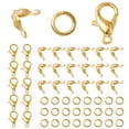 thumbnail image 1 of 30Pcs Zinc Alloy Lobster Claw Clasps Parrot Trigger Clasps Jewelry Making Findings with 50Pcs Iron Bead Tips and 50Pcs Iron Open Jump Rings Golden 12x6mm Hole: 1.2mm, 1 of 5