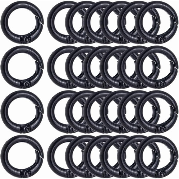 30Pcs Zinc Alloy Spring Gate Rings Round Ring Black 20x3.5mm 7 Gauge Inner Diameter: 13mm