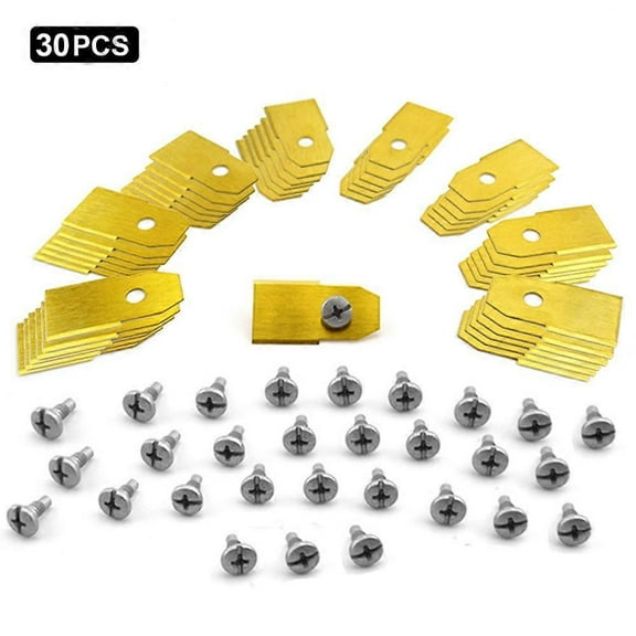 30Pcs for Husqvarna Lawn Mower Stainless Steel Replacement Cutting Blades, 35x18mm - Silver