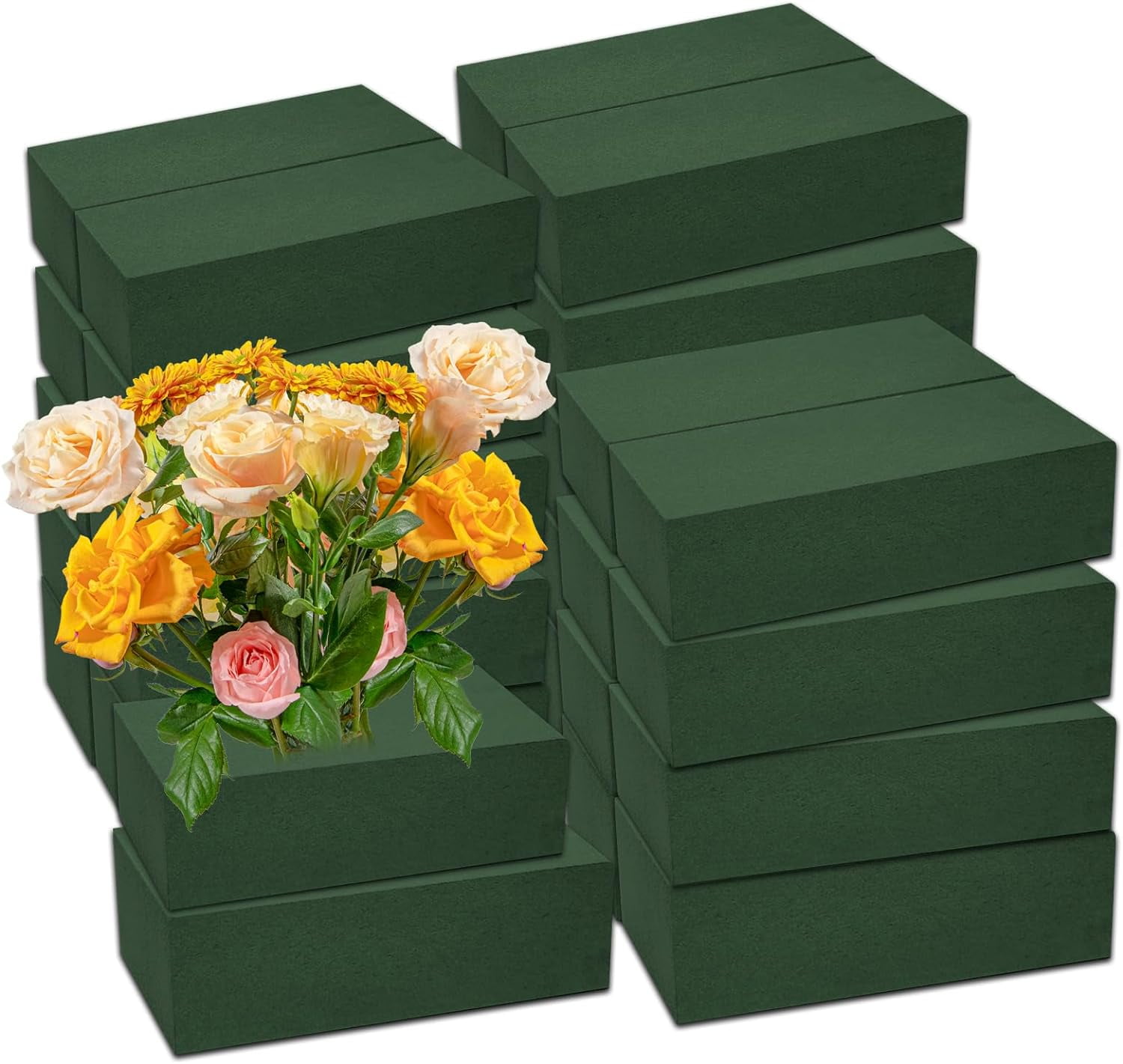 30Pieces Floral Foam Blocks, Green Floral Foam for Flower Arrangements, Flower Foam Blocks Florist Foam Dry Foam Plant Foam Wet Foam for Artificial Flowers, (5.5 X 3.2 X 1.8 Inches)