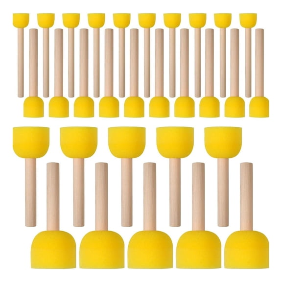 30Pieces Round Sponges Brush Set for Kids Student