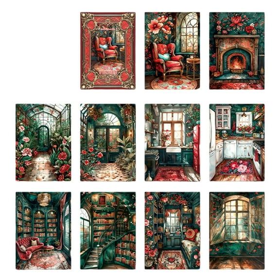 30Pieces Scrapbooking Decorative Paper Set Antique Textured Paper Sheet For Art Craft Journaling Notebook Photo Album