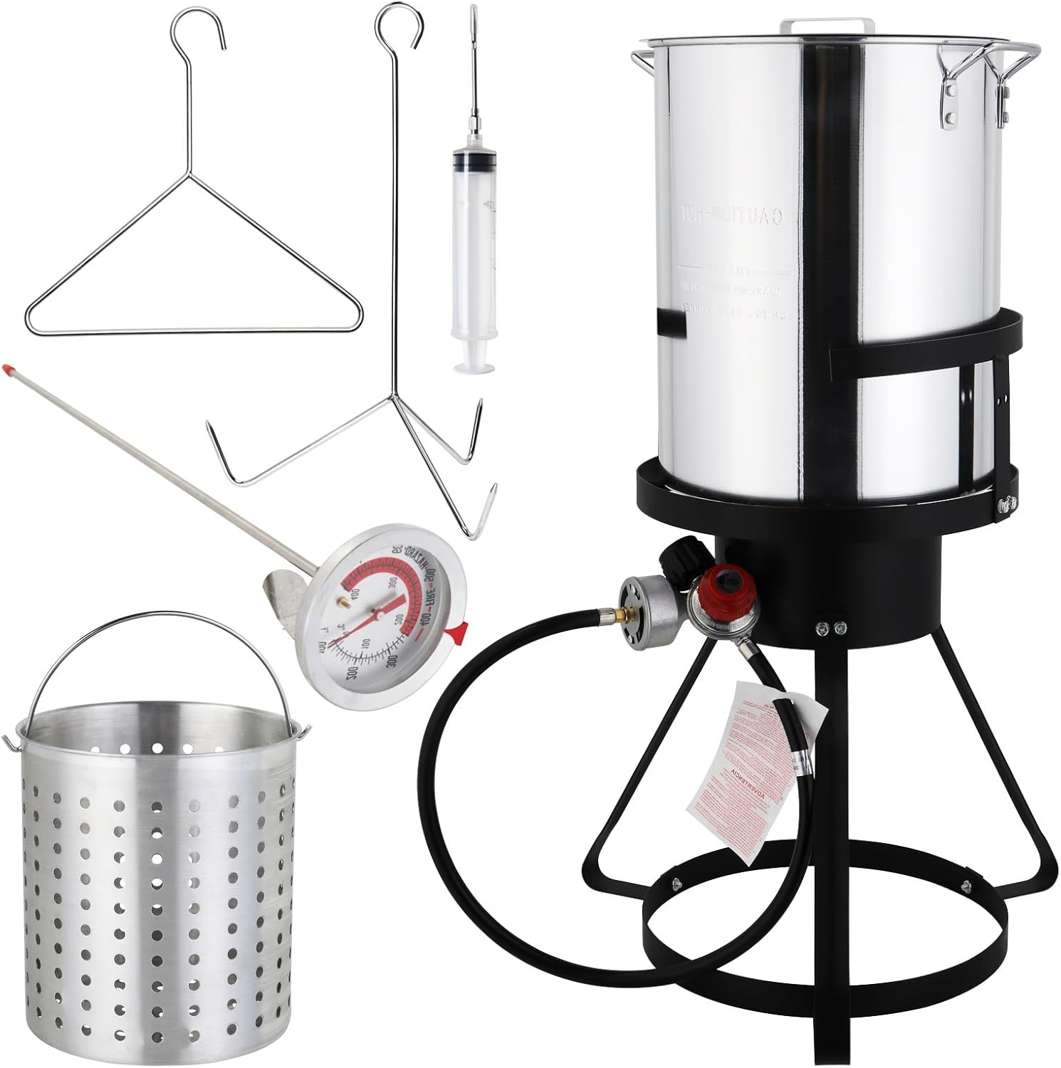 30QT Turkey Fryer & 10QT Fish Fryer with 55000BTU Propane Burner