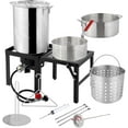 thumbnail image 1 of 30QT Turkey Fryer and 10QT Fish Fryer Kit, 54000BTU Propane Gas Stove with Foldable Side Table, Outdoor Aluminum Deep Fryer Pot for Seafood Boiling with Lifting Hook, Turkey Rack & Thermometer, 1 of 7