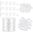 thumbnail image 1 of 30 Set 24mm Plastic Break Away Safety Clasp Buckle with 10m Nylon String Cords for Bracelets Necklaces DIY Jewelry Craft Making White for DIY, 1 of 8