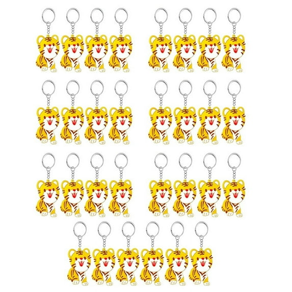 30Set Favors with Keychains, Thank You Tags and Goodie Bags for Animal Lover, Thanksgiving, Birthday