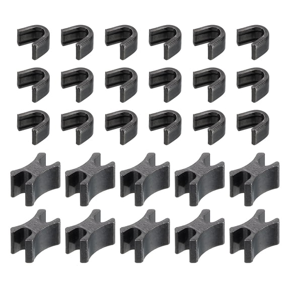 30Set Zipper Slider Retainers, #8 Top Stoppers & Bottom Stops Closed-end Zipper Slider for Bags Coats Jacket DIY Sewing Replacement, Metallic Black