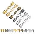 thumbnail image 1 of 30Sets 7mm Leather Cord End Caps with Lobster Claw Clasps, Barrel Terminators, 6 Colors in 1Set, 1 of 6