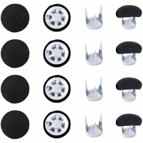 30Sets Hat Snap Button Kit - Baseball Cap Top Replacement, Cotton Cloth Covered Buttons With Metal Shank, Round Fasteners for Repair and Making$$Art & Craft