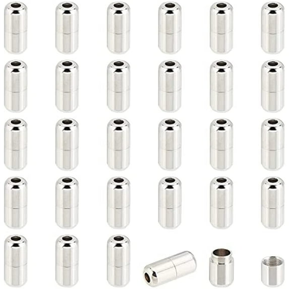 30Sets No Tie Shoe Laces Lock Shoelace Buckle Lock Tieless Elastic Laces Clasps Metal Capsule Buckles Tip Ends Jewelry Clasps