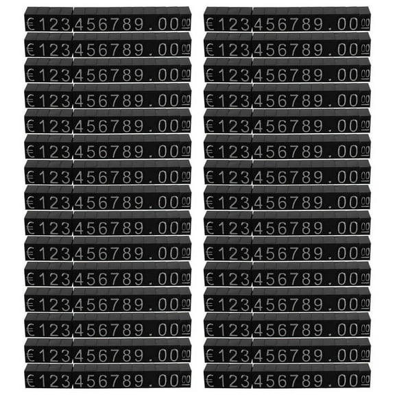 30Sets Plastic Cubes Price Display Tags Adjustable Number Label