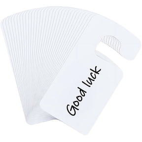 30Sheets PVC Blank Doorknob Labels for Home Office Hotel Restaurant Rectangle White 178x89mm for DIY craft