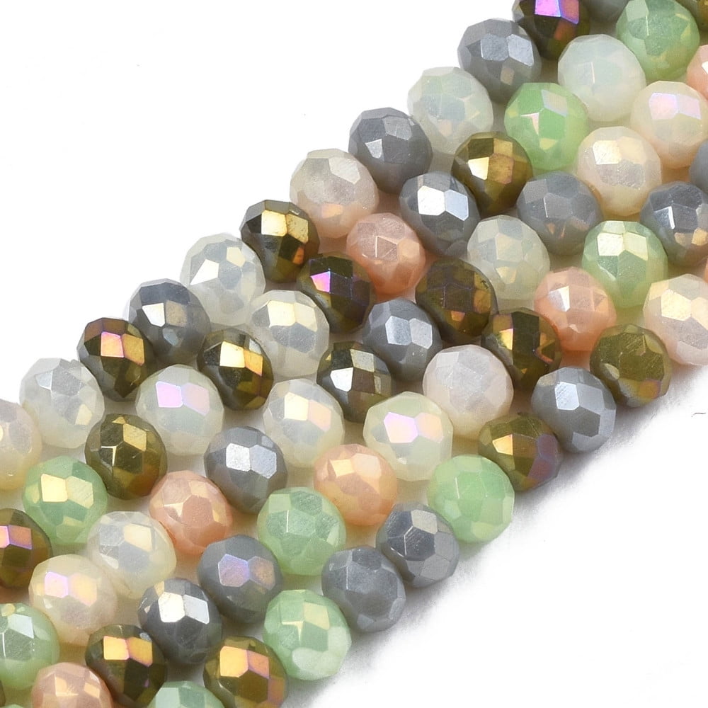 30Strand Opaque Glass Beads Strands Imitation Jade Glass Faceted Rondelle Gray 3x2mm Hole: 0.8mm about 186~193pcs/strand 17.13 inch~17.32 inch(43.5cm~44cm)