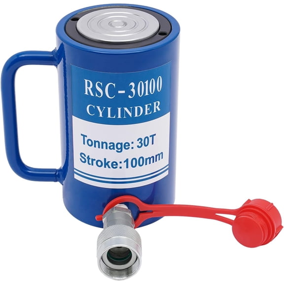 30T Hydraulic Cylinder Jack,Hollow Single Acting Hydraulic Ram Cylinder 4" Stroke Hydraulic Lifting Cylinders,Automatically Quick Connector Porta Power Jack for Shipbuilding