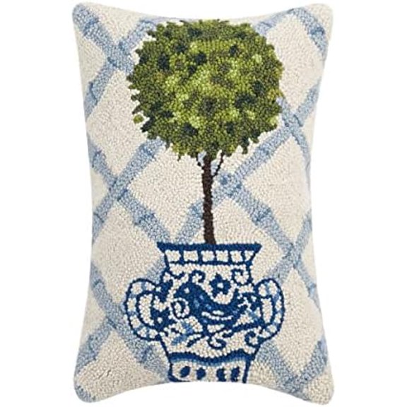 30TG25C18OB Ball Topiary Wool and Cotton Pillow 12 X 18 inch, Multicolor$$Home Decor, Kitchen, & Other