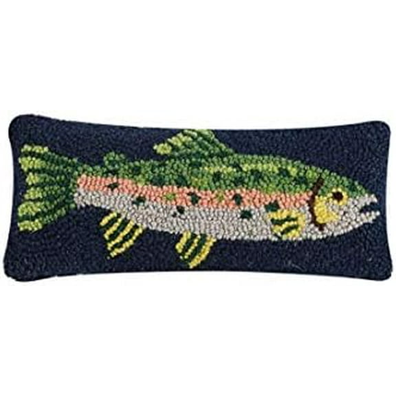 30TG462C05OB Blown Filled Hook Throw Pillow, 12-inch Length, Wool and Cotton (Trout)$$Home Decor, Kitchen, & Other