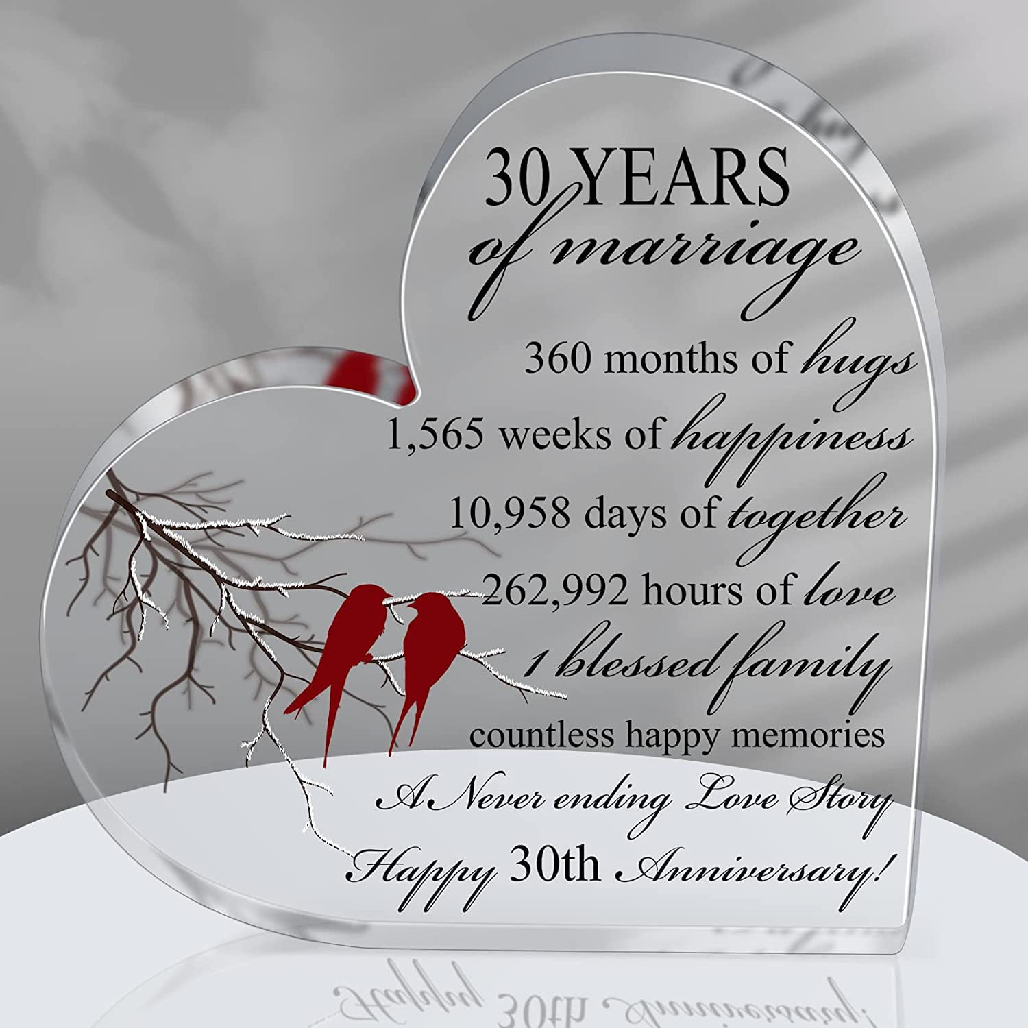 30Th Years Of Marriage Gift Wedding Anniversary Heart Marriage