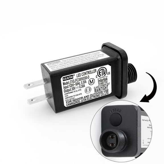 30V 9W 8 Mode Light LED Transformer 30V LED Controller Class 2 Power Supply, Low Voltage Transformer US Plug, Replacement for JT-EL/FC300V0300-C Christmas Lighting,String Light (1)