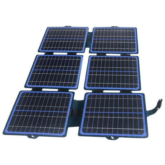 30W 12V/5V Portable Waterproof ETFE Folding Monocrystalline Solar Panel