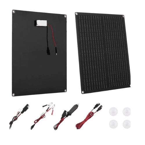 30W 12V Solar Battery Charger Maintainer, Mono Solar Panel Trickle ...