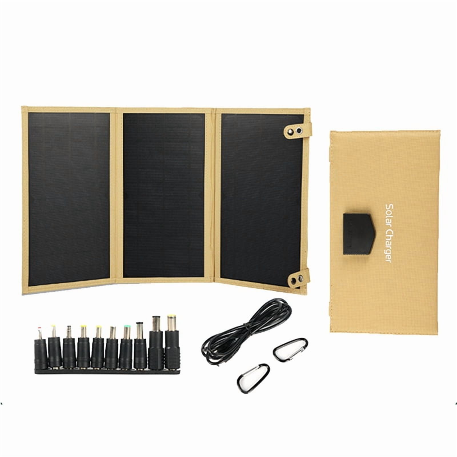 30W 18V Folding Solar Panel Type-C Usb Photovoltaic Charger Outdoor Mobile Phone Fast Charging Mobile Power Bank-Khaki