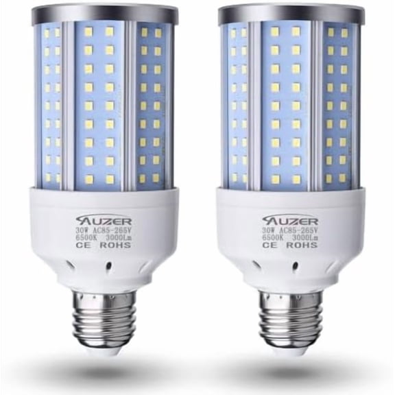 30W (200W Equivalent), Daylight, E26 Standard Base, LED Corn Light Bulb | 2-Pack
