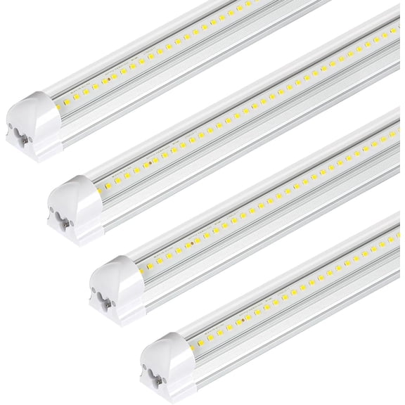 30W 2FT LED Shop Light, 3500lm 6500K Super Bright White, Linkable Ceiling Light Fixture, V Shape Integrated T8 LED Tube Light with Built-in ON/Off Switch for Workbench, Cabinet, ETL, 4 Pack