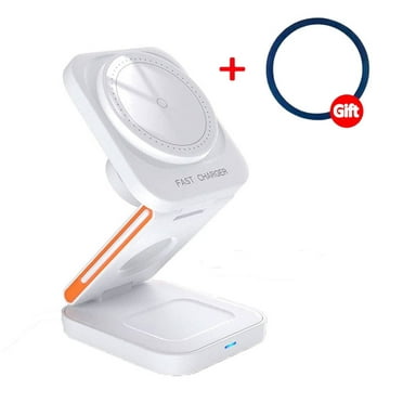 30W 3 In 1 Magnetic Wireless Charger Stand Pad for iPhone 15 14 13 12 for iWAtch 8 7 6 for For AirPods Pro for Magsafe Fast Charging Station (White)