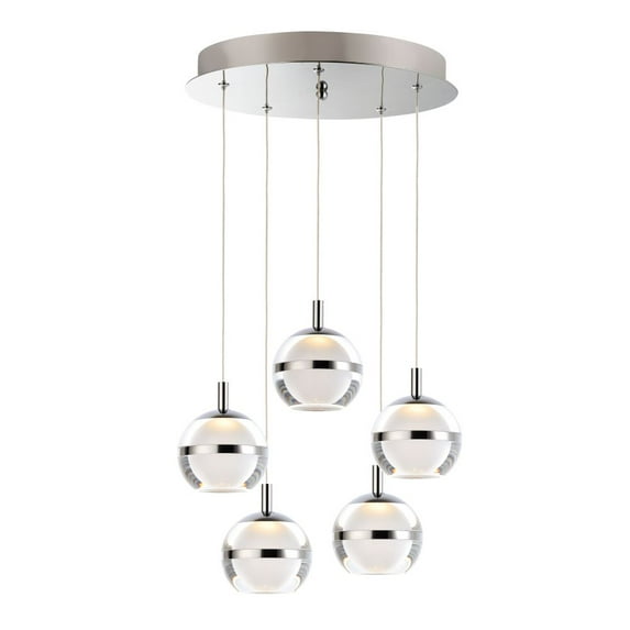 E24595-93PC ET2 Lighting Swank-30W 5 LED Pendant-15 Inches wide by 5.5 inches high-Polished Chrome Finish