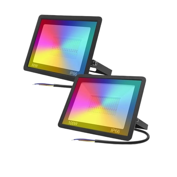 30W 50W Smart Tuya RGB Floodlight Outdoor Spotlight LED Reflector Waterproof Garden Landscaping Lighting Control ,Power Saving