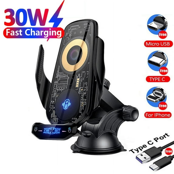 30W Car Phone Holder Wireless Charger Fast Charging Station For iPhone 14 13 12 X For Xiaomi For Samsung Magnetic Wireless Car Charger