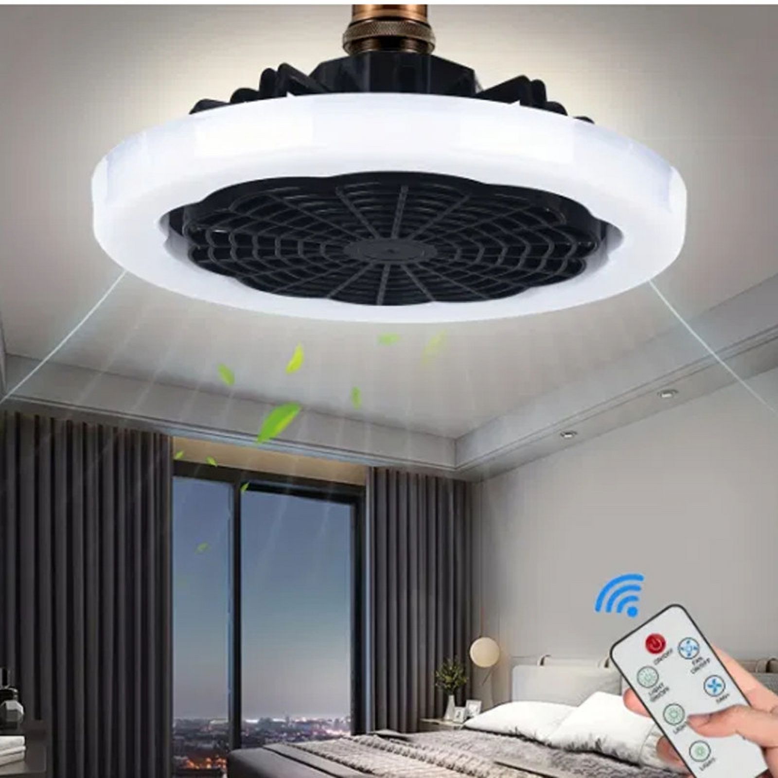 30W E27 LED Ceiling Fan With Light And Remote Control Silent Fan Lamp 3 ...