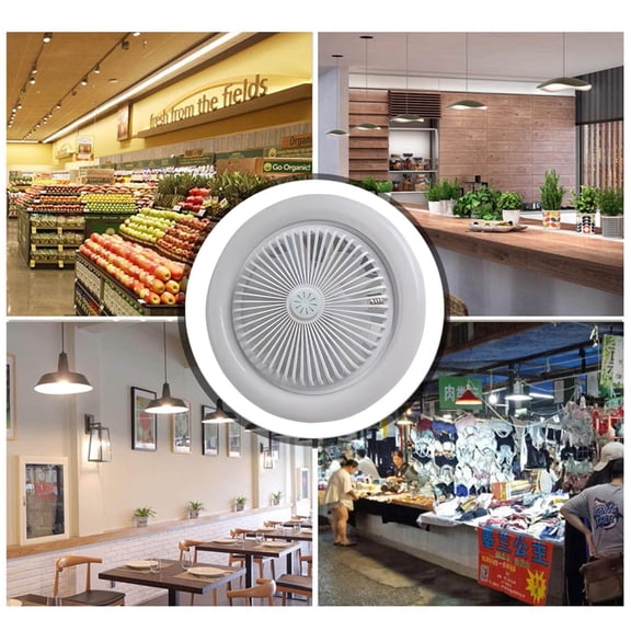 30W E27 Screw-in Ceiling Fan with Light, Remote Control Small Socket Fan Light with 3-Speed & 3-Color Dimming, 360 Universal Head Silent Fan Light for Bedroom, Kitchen & Garage